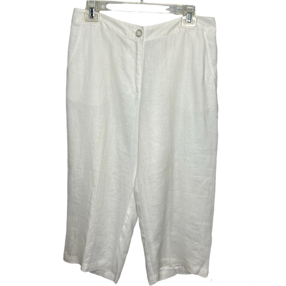 E-Col-O-Gie Linen Women Dress Ankle Pants Sz 8